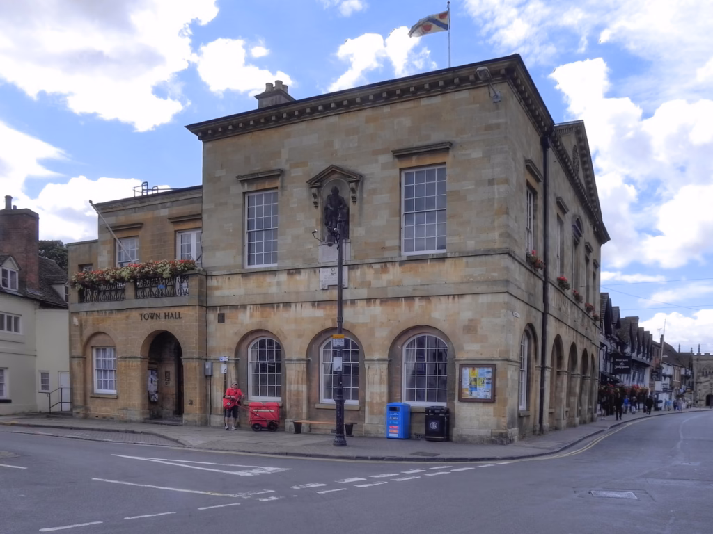 Stratford-upon-Avon Town Hall on the corner of Sheep Street and Chapel Street